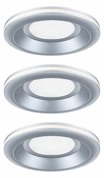 PAULMANN LED vestavné svítidlo Sormus 3ks sada IP65 kruhové 100mm 3x4,8W / 1,5W / 230V 3000K matný chrom