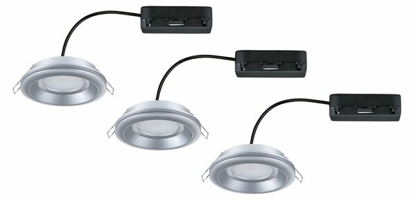 PAULMANN LED vestavné svítidlo Sormus 3ks sada IP65 kruhové 100mm 3x4,8W / 1,5W / 230V 3000K matný chrom