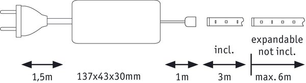 Paulmann 70580 MaxLED 500, Basic Set 17W 6500K, 3m rozšiřitelný na 6,2m, včetně trafa