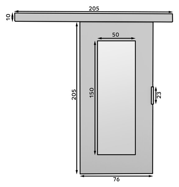 Posuvné dveře se zrcadlem 76 cm CADTIS - bílé