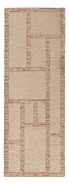 Ručně tkaný vlněný běhoun v přírodní barvě 80x230 cm Harris Modula Wool – Flair Rugs