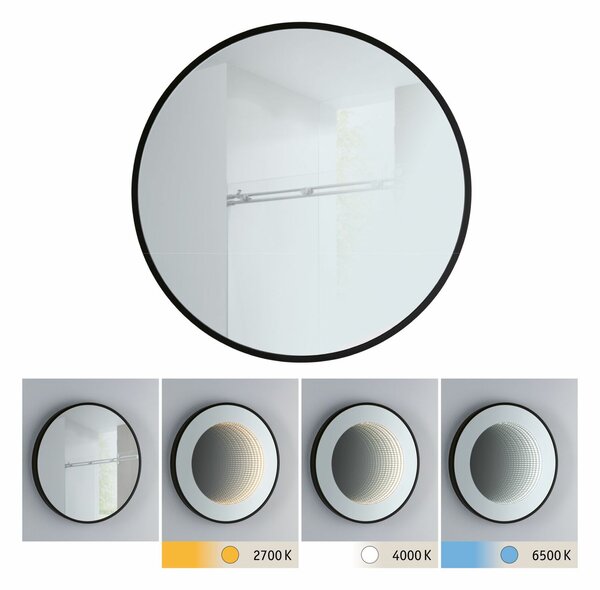 PAULMANN LED zrcadlo s osvětlením Miro IP44 měnitelná bílá 230V 11,5W zrcadlo/černá mat