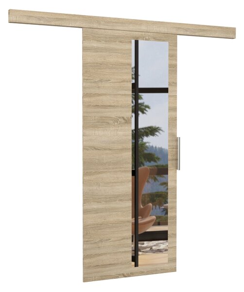 Interiérové posuvné dveře se zrcadlem 86 cm FADORA - dub sonoma