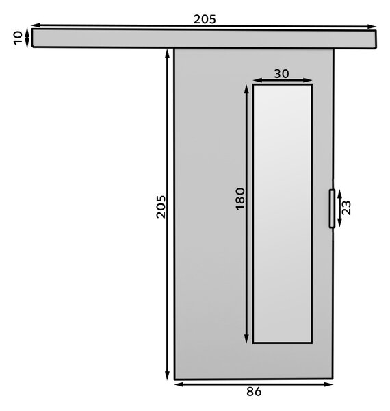 Interiérové posuvné dveře se zrcadlem 86 cm FADORA - bílé