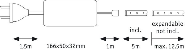 Paulmann 70605 MaxLED 500, Basic Set 28W 6500K, 5m rozšiřitelný na 10m, včetně trafa