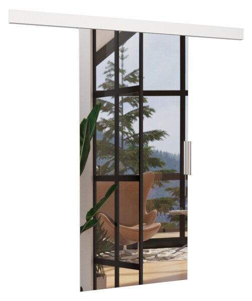 Posuvné dveře se zrcadlem 86 cm GABLORA - bílé