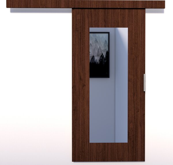 Posuvné dveře se zrcadlem 76 cm CADTIS - hnědé