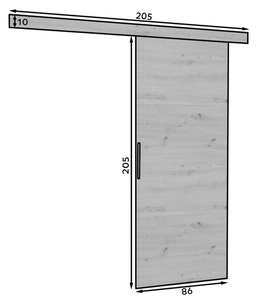 Interiérové posuvné dveře 86 cm DABTIS - dub sonoma