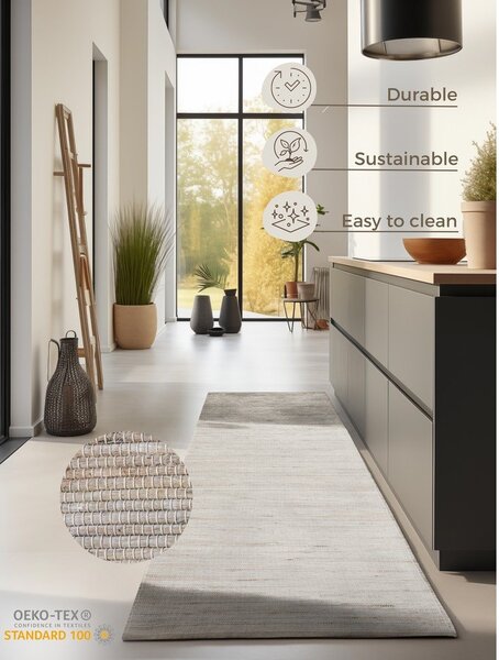 Oboustranný/ručně tkaný běhoun s příměsí juty ve světle přírodní barvě 80x200 cm Handloom – Hanse Home