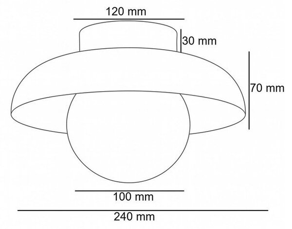 Hnědé stropní svítidlo se skleněným stínidlem ø 24 cm Elsa – Opviq lights