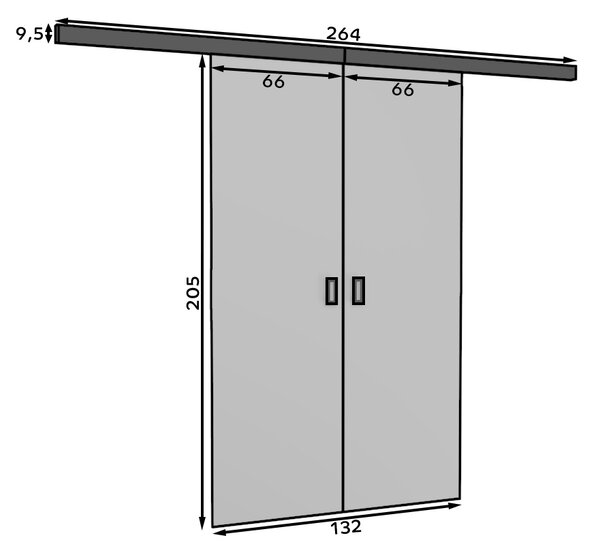 Posuvné dveře na stěnu 132 cm FABLIA - dub sonoma