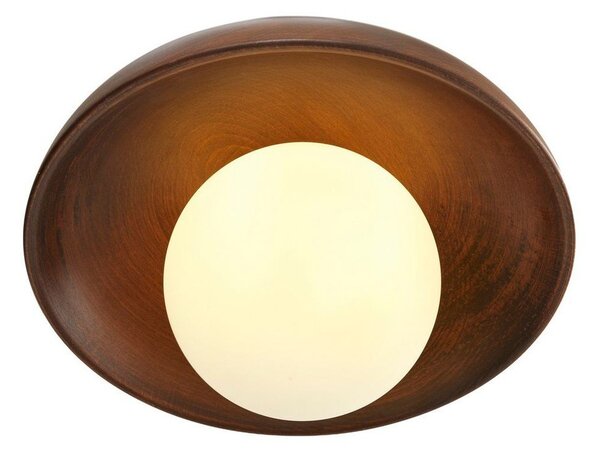 Hnědé stropní svítidlo se skleněným stínidlem ø 24 cm Elsa – Opviq lights