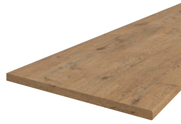 Rovná kuchyňská linka 240 cm BADVELA - lesklá bílá / dub lancelot