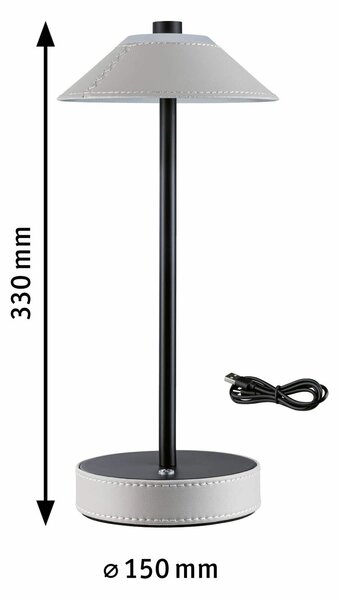 PAULMANN Mobilní stolní lampa Pellini CCT 2W béžová/černá mat