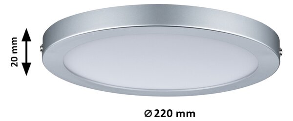Paulmann 70864 Atria, stropní LED svítidlo, 18,5W LED 2700K stmívatelné, matný chrom, prům. 22cm-Výprodej