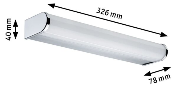 Paulmann 70879 Arneb, chromové svítidlo nad zrcadlo do koupelny, 9W LED 3000K, délka 32,6cm, IP44