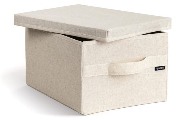 Béžový látkový úložný box s víkem 27x36x19 cm Soft Storage Small – Bigso