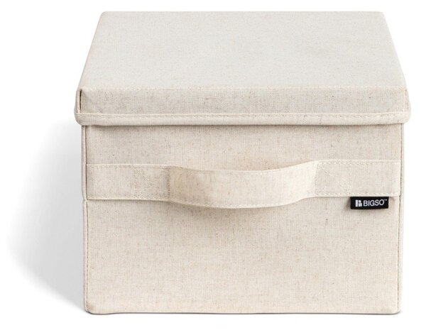 Béžový látkový úložný box s víkem 27x36x19 cm Soft Storage Small – Bigso