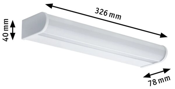 Paulmann 70878 Arneb, bílé svítidlo nad zrcadlo do koupelny, 9W LED 3000K, délka 32,6cm, IP44