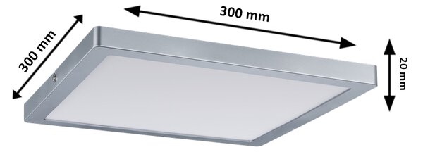Paulmann 70867 Atria, stropní LED svítidlo, 24W LED 2700K stmívatelné, matný chrom, 30x30cm