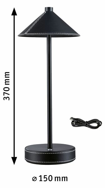 PAULMANN Mobilní stolní lampa Pellini CCT 2W černá mat