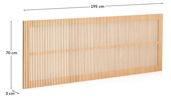 Čelo postele z jasanového dřeva v přírodní barvě 195x70 cm Beyla – Kave Home