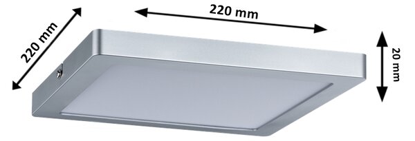 Paulmann 70866 Atria, stropní LED svítidlo, 20W LED 2700K stmívatelné, matný chrom, 22x22cm