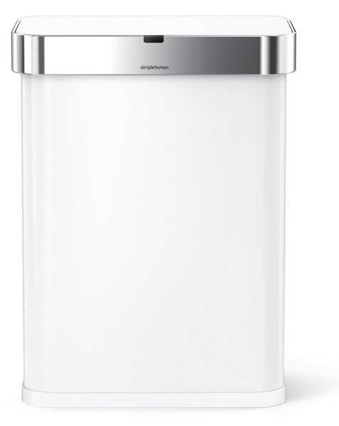 Simplehuman bezdotykový odpadkový koš SENSOR, 58 L, hlasové ovládání, bílá ocel