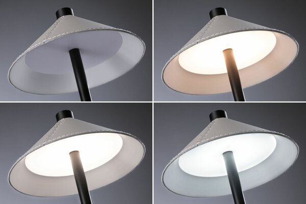 PAULMANN Mobilní stolní lampa Pellini CCT 2W černá mat/béžová