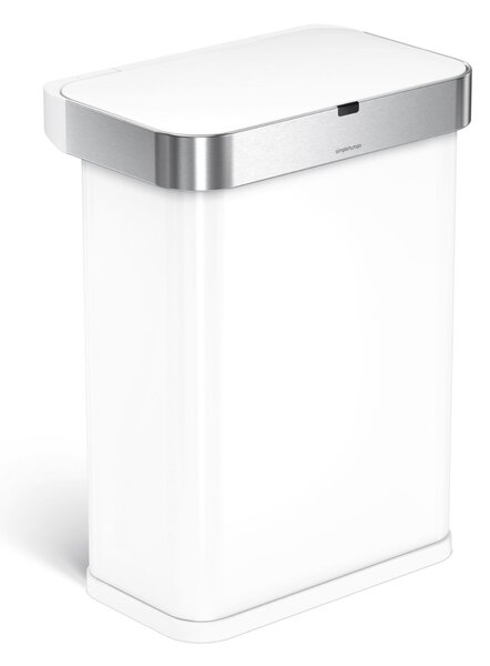 Simplehuman bezdotykový odpadkový koš SENSOR, 58 L, hlasové ovládání, bílá ocel