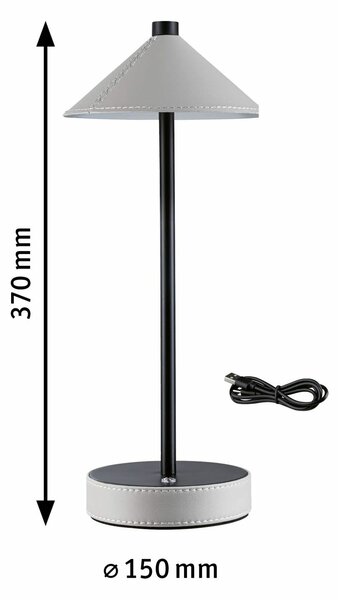 PAULMANN Mobilní stolní lampa Pellini CCT 2W černá mat/béžová