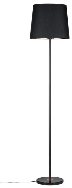 Paulmann 79612 Neordic Enja, stojací lampička z černého mramoru, látky a mědi, 1x20W E27, výška 160cm