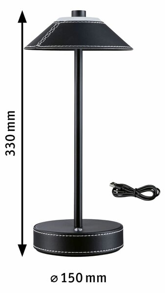 PAULMANN Mobilní stolní lampa Pellini CCT 2W černá/černá mat