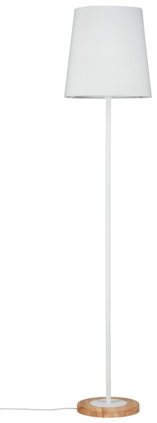 Paulmann 79634 Stellan, stojací lampia ze dřeva, kovu a bílé látky, 1x20W LED E27, výška 161cm