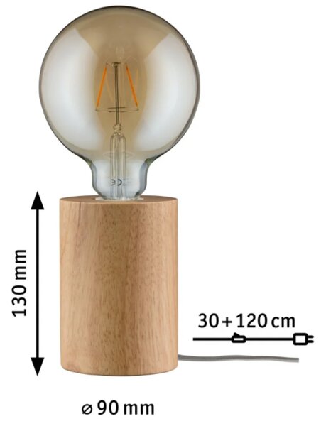 Paulmann 79640 Talin, stolní lampa ze dřeva, 1x20W E27, výška 13cm