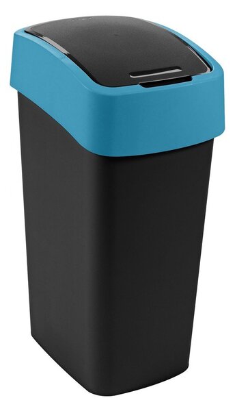 Černý/modrý plastový odpadkový koš na tříděný odpad 45 l Flip Bin – Curver