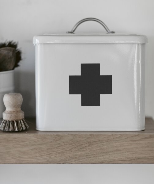 Garden Trading Kovový organizér na léky First Aid - Chalk GAT107