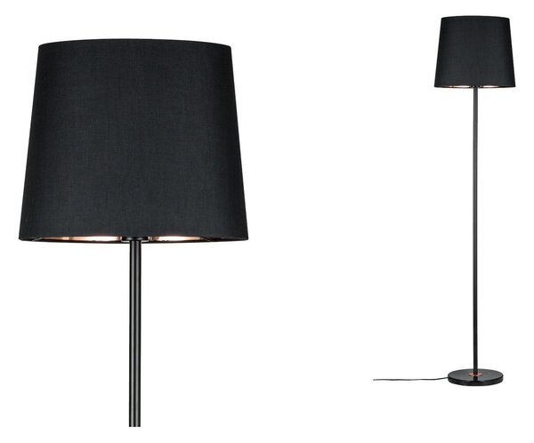 Paulmann 79612 Neordic Enja, stojací lampička z černého mramoru, látky a mědi, 1x20W E27, výška 160cm