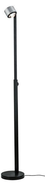 Paulmann 79717 Aldan, stojací lampa s dotykovým stmívačem, 17W LED 2700K stmívatelné, černá/broušený hliník, výška 112 až 157cm