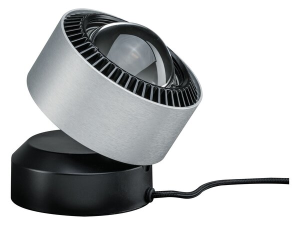 Paulmann 79718 Aldan, stolní lampa, 3,5W LED 2700K stmívatelné, černá/broušený hliník, výška 10cm