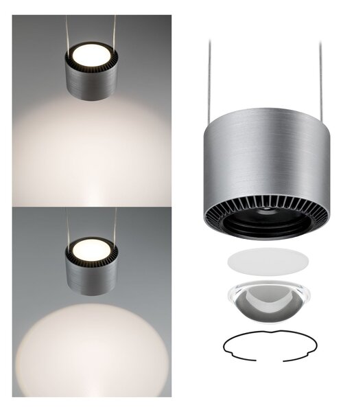 Paulmann 79720 Aldan, závěsné svítidlo, 3x13W LED 2700K stmívatelné, broušený hliník, šířka 67cm