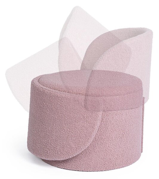 Starorůžový taburet z textilie bouclé Anthea – Yes Everyday