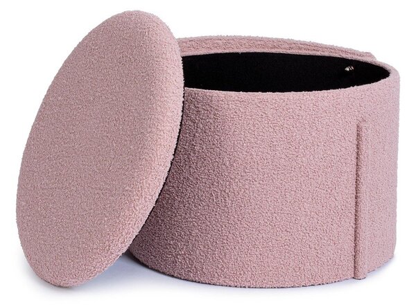 Starorůžový taburet z textilie bouclé Anthea – Yes Everyday