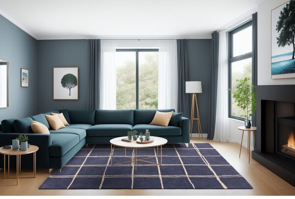 Modrý ručně tkaný vlněný koberec 160x230 cm – Asiatic Carpets