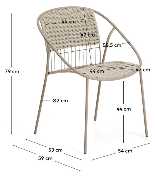Taupe zahradní židle Atrani – Kave Home