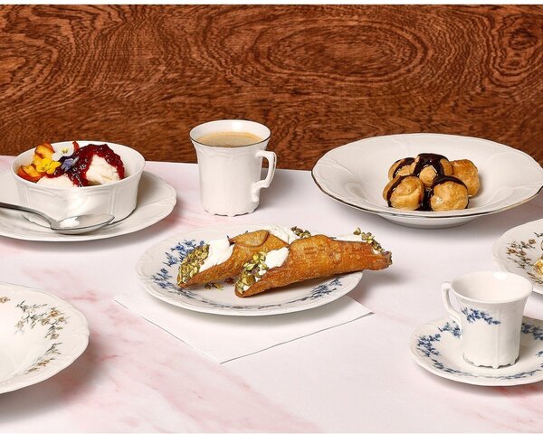 Bílá/modrá porcelánová miska 410 ml Retro – BonBistro