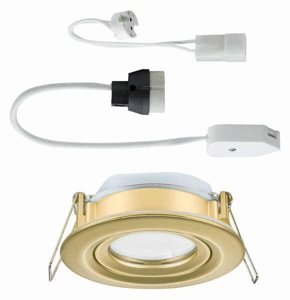 PAULMANN Vestavné svítidlo Nova Plus IP65 kruhové 93mm 30° GU5,3 / GU10 max. 35W 230/12V zlatá mat