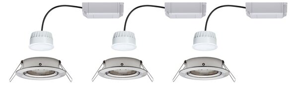 Paulmann 92959 ZigBee LED Nova Plus Coin, sada zápustných bodovek 3x6.5W 2700K stmívatelné, kartáčovaný hliník