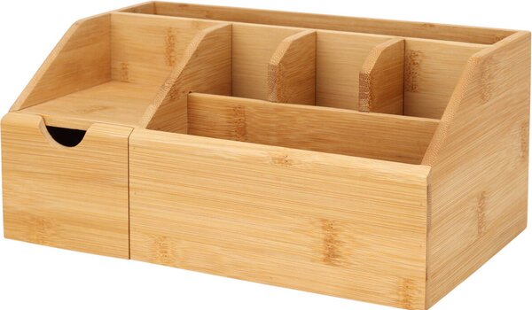 Organizér na kosmetiku z bambusu, přírodní, 24 x 15 x 11 cm