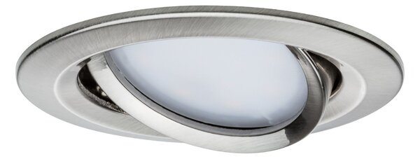 Paulmann 93446 LED Coin Nova round, kulatá bodovka v úpravě broušené oceli, 1x6W LED 2700K, prům.8,4cm